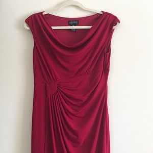 Wine Colored Mock Wrap Dress